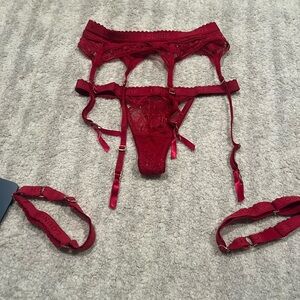 Elegant Red Lace Lingerie Set